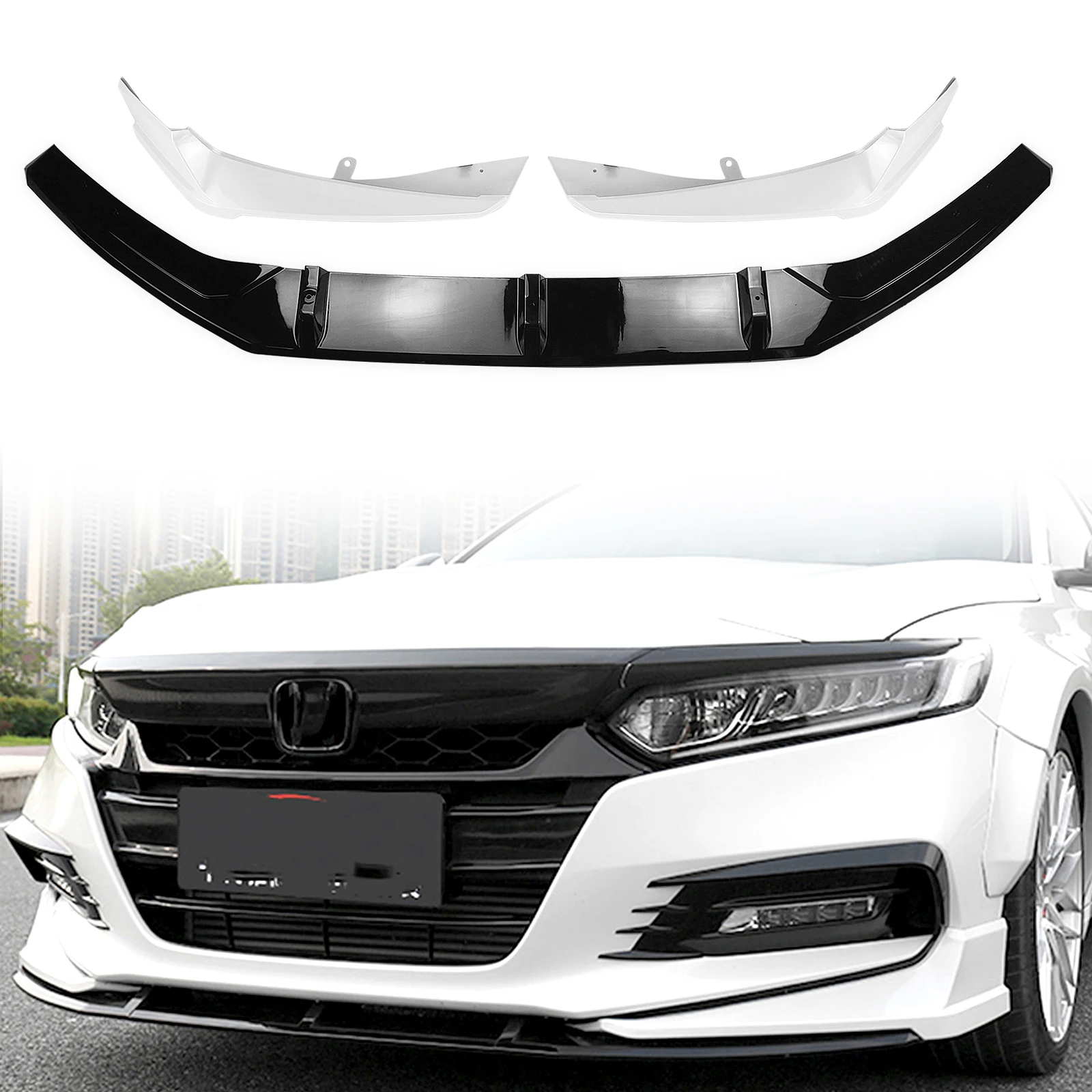 

For Honda Accord 10th 2018-2020 Front Bumper Spoiler Lip White Lower Side Air Vent Corner Cover Trim Body Kit Splitter Canard