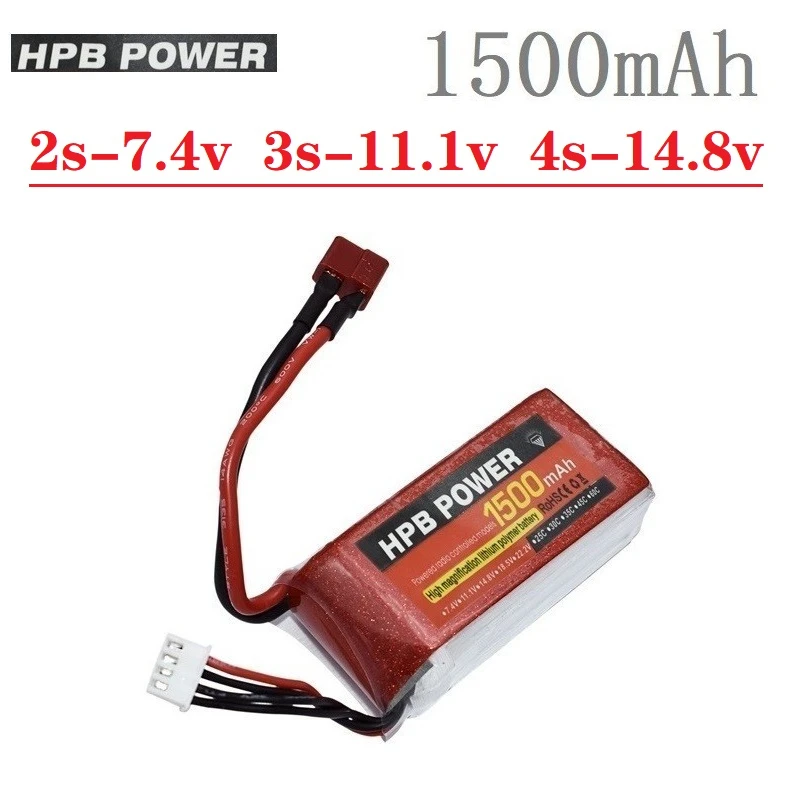 HPB 2s/3s/4s 1500mAh 7.4v/11.1v/14.8v Rechargeable Bettary for Rc Helicopter Car Boat Airplane Guns toys Lipo Battery T/JST/XT60