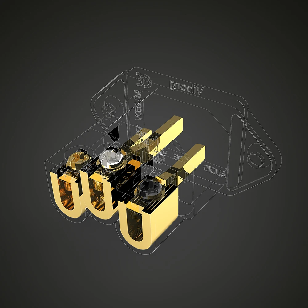 고품질 Viborg 오디오 VI-06BG 오디오 급료 순수한 빨간 구리 IEC 소켓