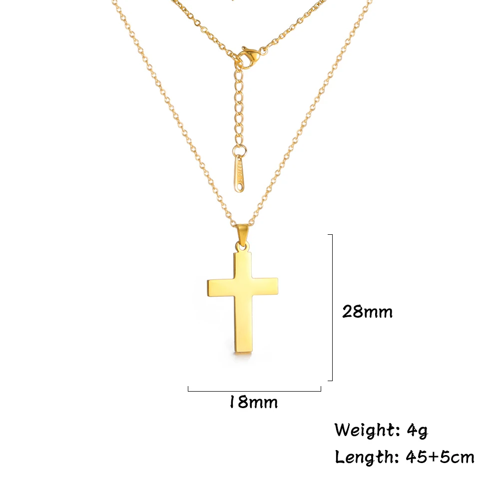 Unift Vintage Cross Pendant Necklace for Men Women Charm Punk Female Bohemian Stainless Steel Choker Neck Chain Jewelry Gifts