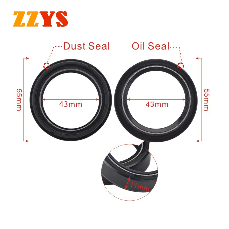 43 55 11 Motorcycle Fork Oil Seal Dust Seal For YAMAHA FZ6 S2 FAZER FZS1000 FAZER  MT01 1600 YZF-R1M For DAYTONA 675R 43 55