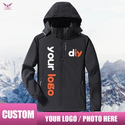 Outdoor fashion waterproof sport Jacket personality customization Male windproof coat DIY Hiking Hoodie team batch custom logo