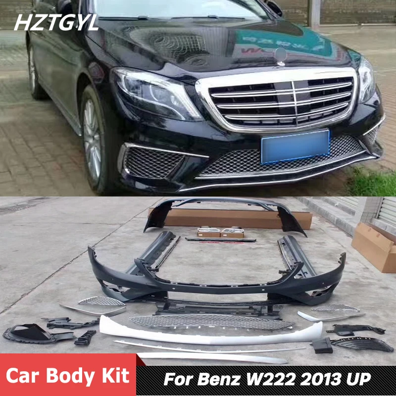 

PP Unpainted Front Rear Bumper Side Skirts Car Body Kit For Benz W222 S320 S350 S450 S500 S680 Modify AMG Style 2013 Up