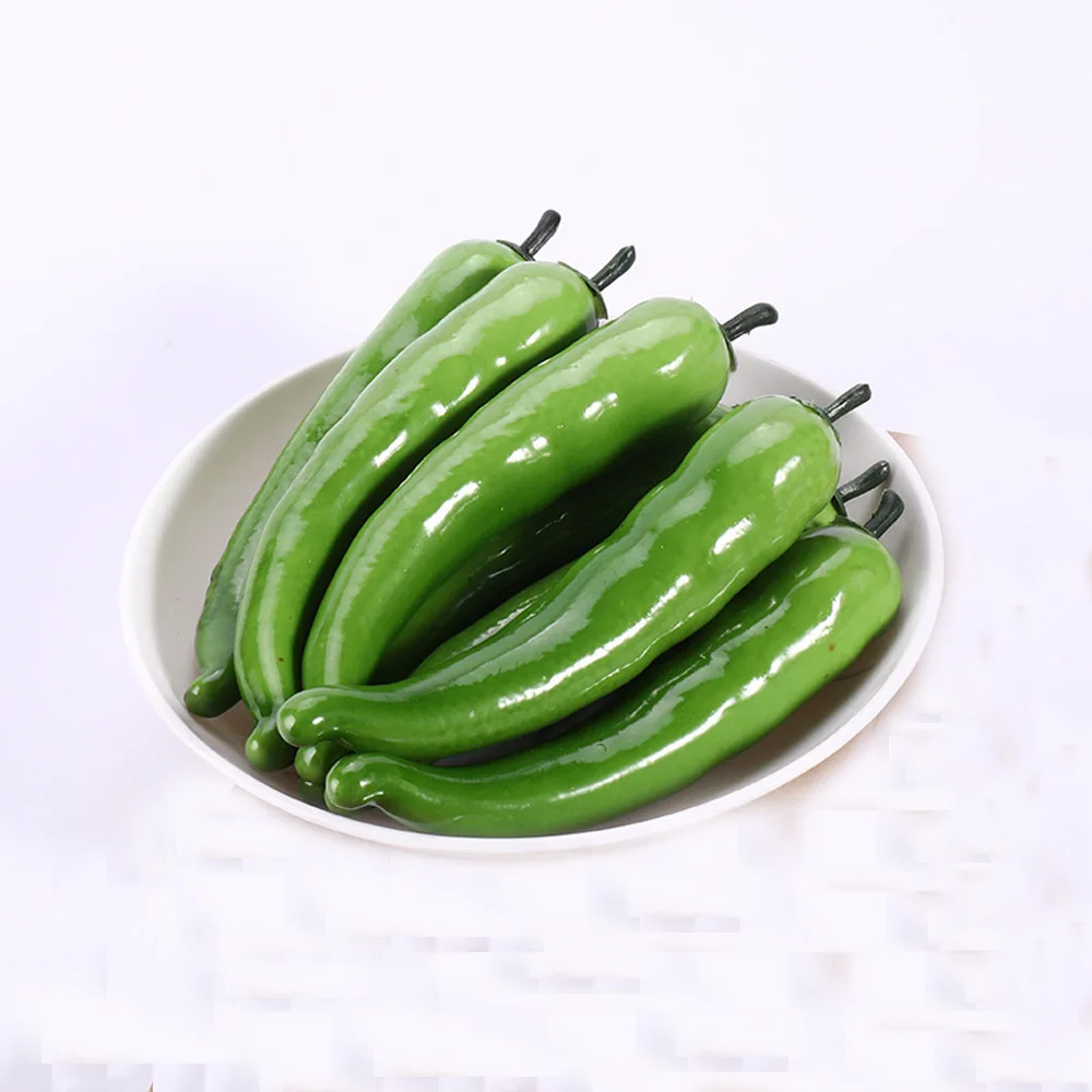 

10pcs 18cm*3cm size red&green High imitation fake artificial chili&plastic fake simulated artificial chili model