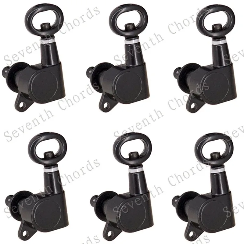 Ein Set mit 6 schwarzen Inline-Mechaniken mit hohlem Griff für elektrische und akustische Gitarren – Zubehörteile – Detail 9