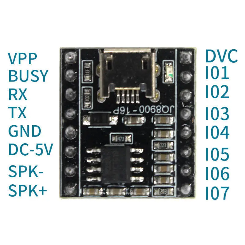 Speech Recognition Module JQ8900 can customize music intelligent speech broadcast USB recording serial MP3 recognition module