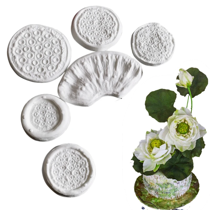 NEW 6pcs/lot Lotus Veiner Mould Silicone Mold Fondant Cake Decorating Tool Gumpaste Sugarcraft Chocolate Forms Bakeware M2455