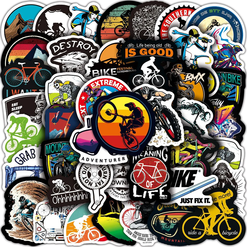 10/30/50/100PCS Mountain Bike MTB Cool Stickers Graffiti Decals Kids Toy Luggage Car Skateboard Bike Laptop Waterproof Sticker