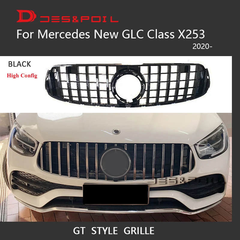 For 2020 New GLC Class X253 GT Grille Panamerica Racing Grill Coupe SUV Mercedes GLC43 GLC200 GLC260 GLC300 With Cam Hole