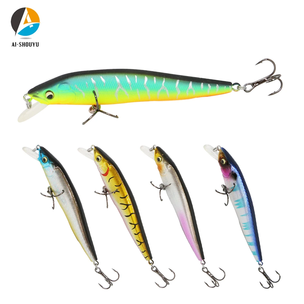 AI-SHOUYU Wobbler Vision Minnow Fishing Bait Super Twitching Casting Hard Bait Minnow Artificial Bait Swimbait  with 3 High Qual