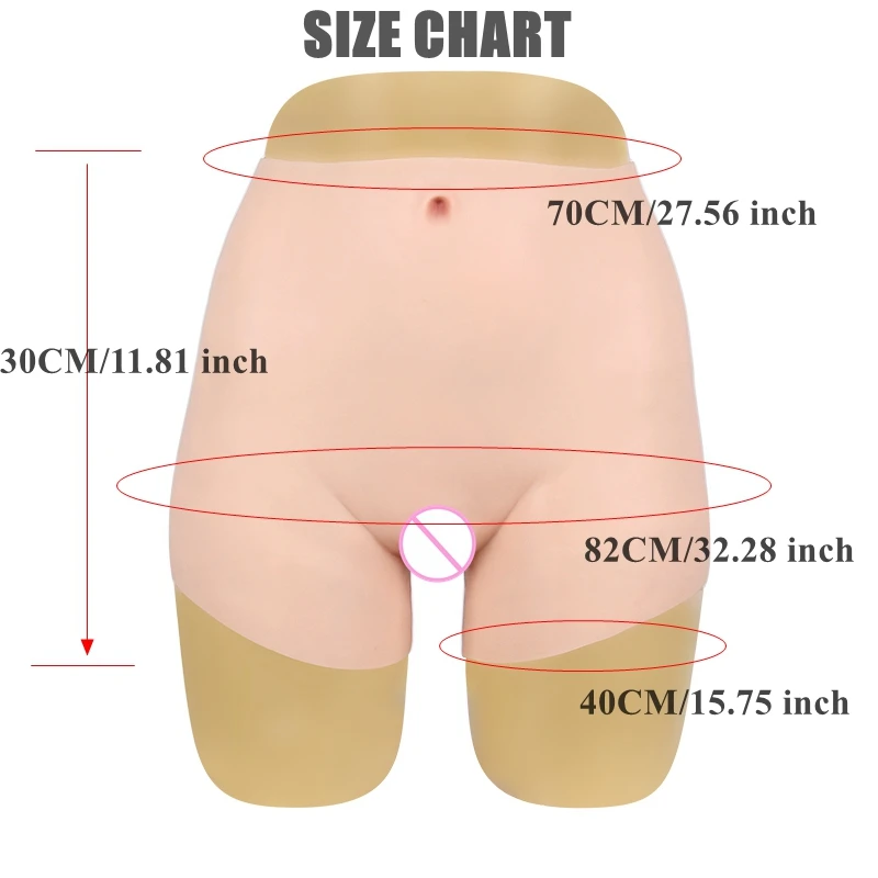 70CM Silicone Realistic Vagina Panty Shemale Crossdresser Pussy Pants Transgender Artificial Sex Fake Underwear Enhancer Hip 1G