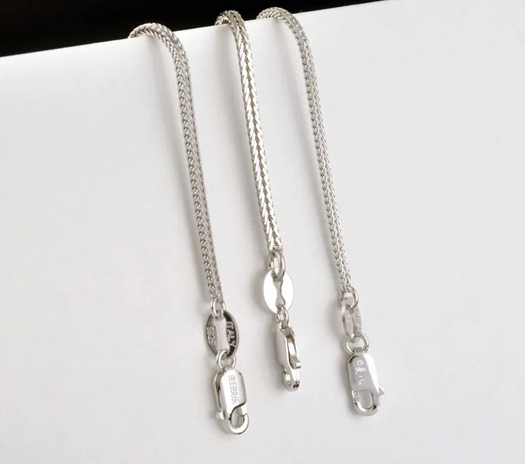 

real S925 sterling silver platinum plated Chopin chain solid 925 silver men's necklace bold clavicle chain sweater chain