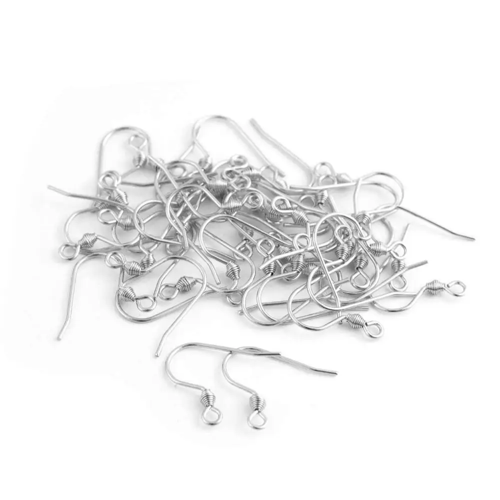 50 pcs DIY Findings Earrings Clasps Hooks Fittings Jewelry Making Accessories Stainless Steel Fish Hook Earring Earwire Jewelry