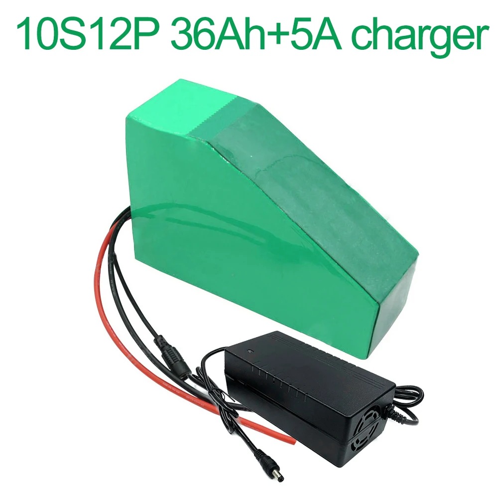 With 5A charger 36V 36Ah 10S12P 18650 Li-ion Battery Pack E-Bike Ebike electric bicycle 42V 265x250x180x70x70x45mm