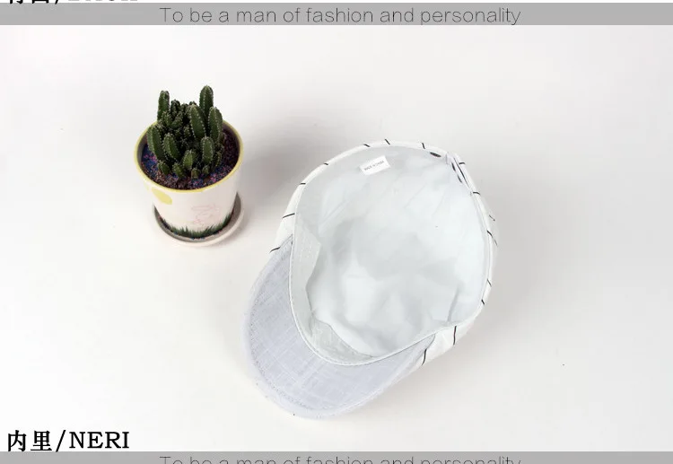 LDSLYJR Spring Autumn Cotton Striped Newsboy Caps Flat Peaked Cap Men and Women Painter Beret Hats 28