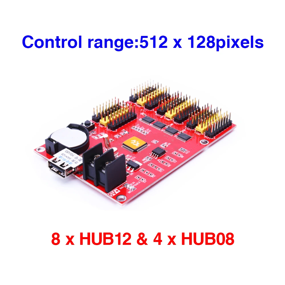 HD-U63 Usb-disk Port , Max 512x128 Pixels Single Color P4.75/P10 SMD Led Module Control Card