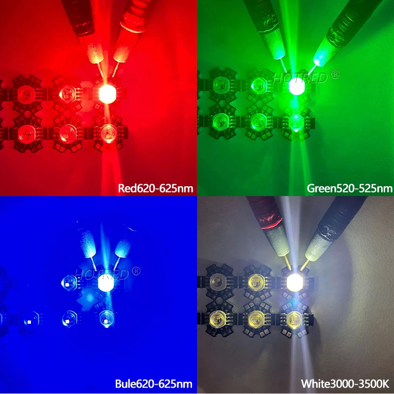 LED RGBW RGBWW 4W 12W 4*3W High Power Chip Beads Lamp 8Pins Diode Waterproof Lens Colorful Sources DIY For Stage Spot Lighting