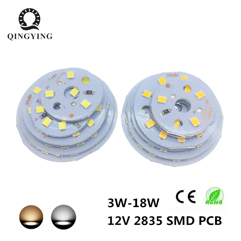 10pcs DC12V LED 3W 6W 9W 12W 15W 18W 2835 SMD Lamp Plate Needn\'t Driver Connect Light Source White/ Warm White Lamp Panel