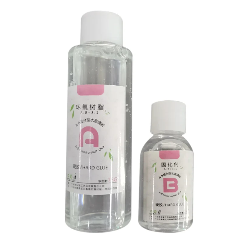 Transparente Crystal Clear Epoxy Resina Glue Kit, A e B Glue Set para DIY Jóias Artesanato, resiste Amarelamento