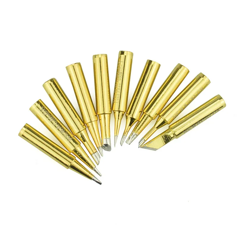 10pcs 900M-T Soldering Iron Tips Suitable for Most 936 Soldering Iron Soldering Stations Lead-free Soldering Fast-heating