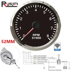 Custom 52mm Car Tachometer WiFi Tacho meter 4k 8k Programmable RPM Meter Fit For different stroke & cylinder engine For UTV ATV