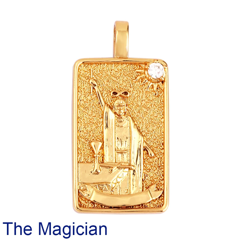 Tarot Karten Charm Anhänger, 2021 Neue 18K Reales Gold Überzogene DIY Schmuck Zubehör für Armbänder Halsketten Machen M06 – Detail 25