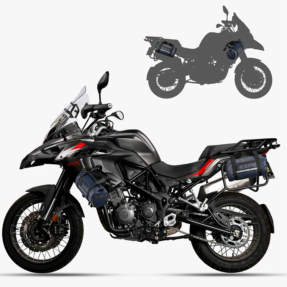 Immagine 3: Borsa per moto Rhinowalk borsa per attrezzi laterale per moto da 2,5 litri borsa per ciclismo con motore per bagagli all'aperto accessori per paraurti con striscia riflettente