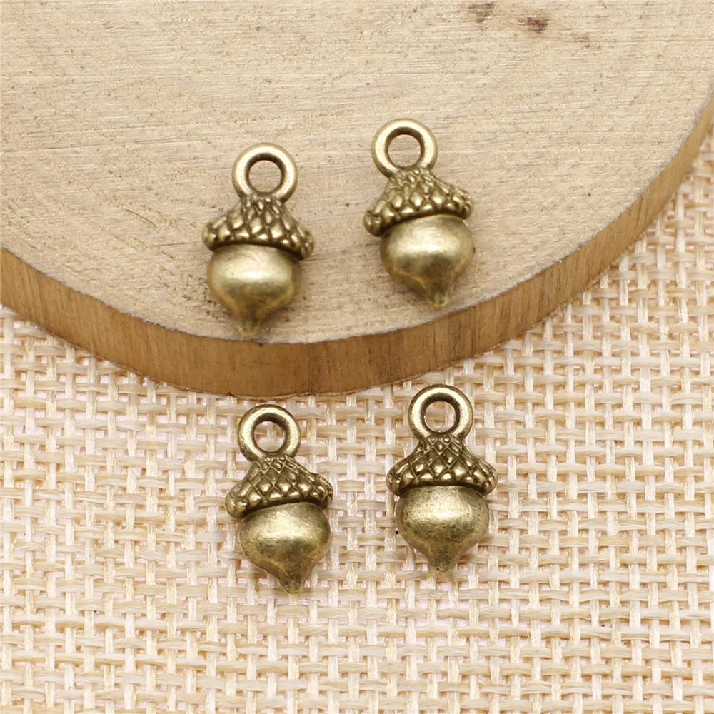 Wecharms 20pcs 13x7mm Charms Acorn Antique Silver Color Metal Alloy Jewelry DIY Accessories