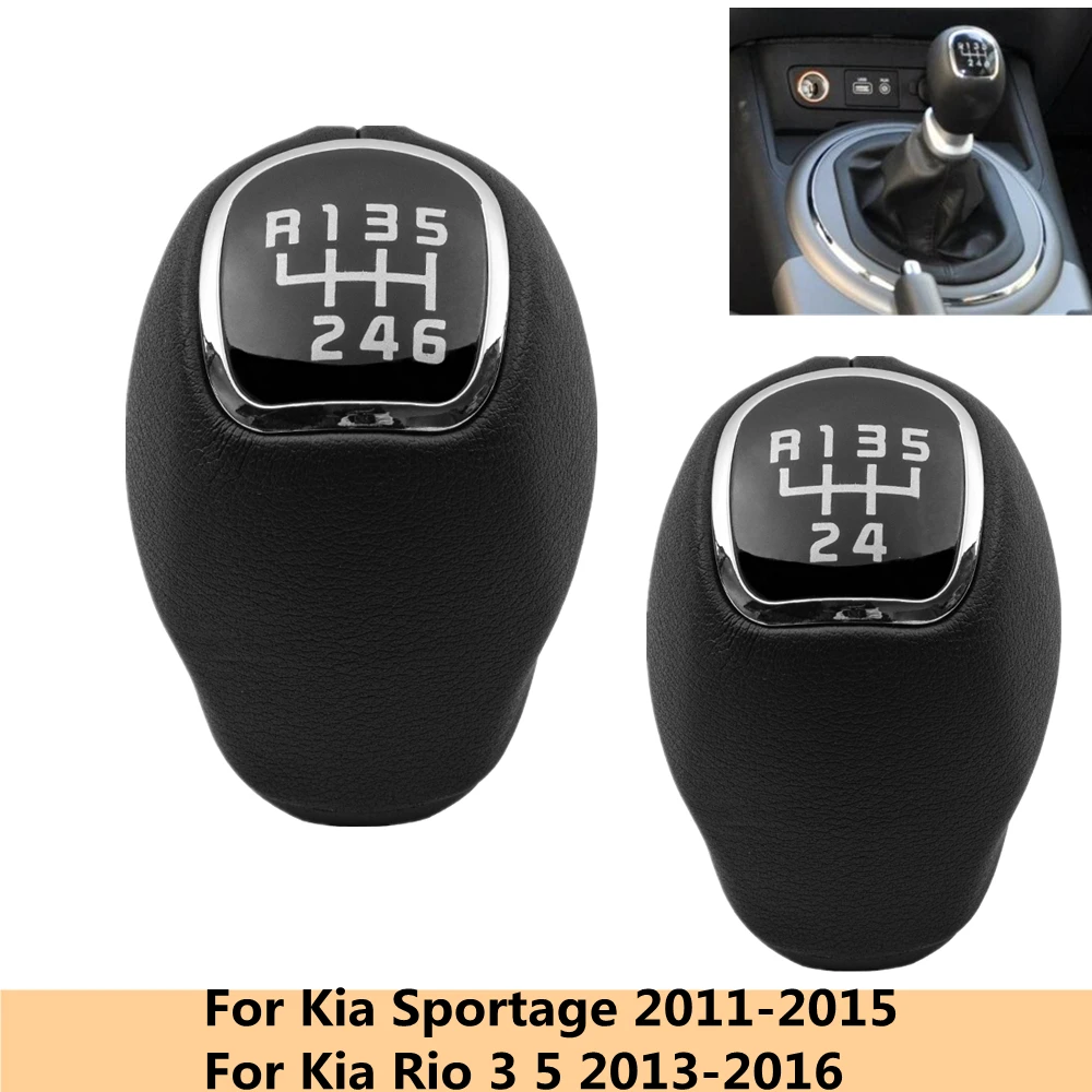 

5/6 Speed Leather Gear Shift Knob For Kia Rio 5 2012 2013 2014 2015 Lever Shifter Pen Car Styling Accessories