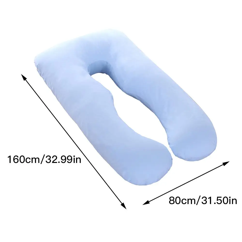 Newest European Large Pregnant Women U-shaped Maternal Cushion Cover Multi-functional Side Sleeping Cotton Pillowcase 80*160CM