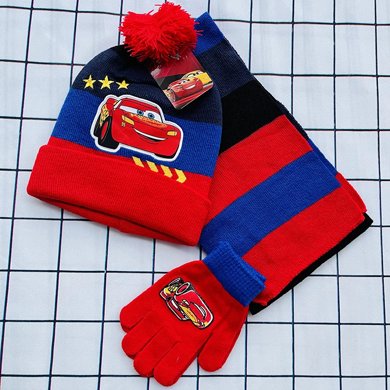 New Winter Warm Baby Kids Hats Girls Boys Anime Cartoon Knit Hat Cars Lighting McQueen Warm Cute Lovely Beanie Cap Gifts