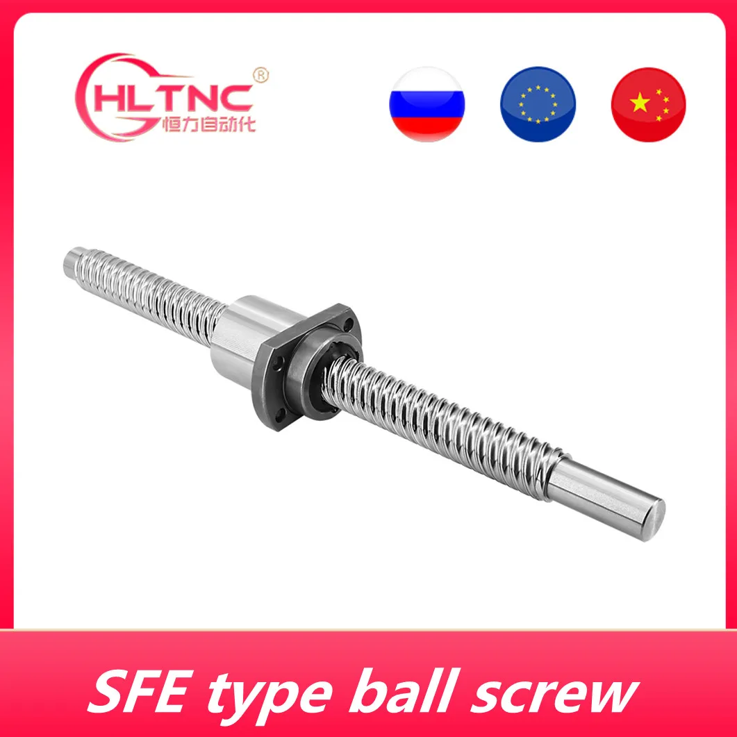 FREE SHIPPING Machined Ball Screw SFE1616 SFE2020 SFE2525 C7 Roller Ballscrew With the Nut For CNC Parts