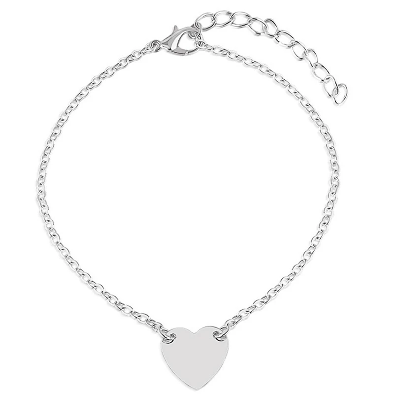 Trendy Summer Beautiful Heart Chain Anklet For Woman Bohemian Vintage Sandy Beach Footwear Leg Bracelets Female Foot Jewelry New