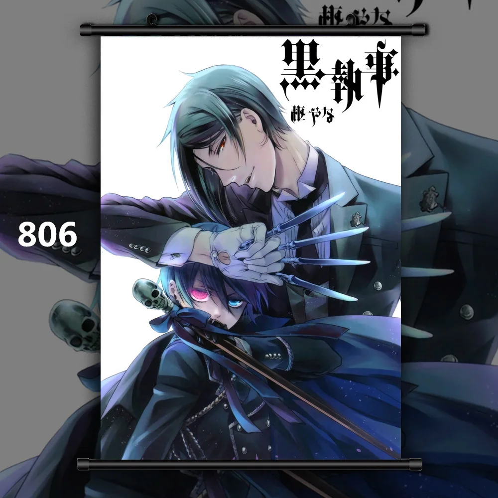 Wall Art Canvas Painting Black Butler Sebastian X Ciel Phantomhive Manga Picture Room Home Decor for Kids Anime Poster Hd Print