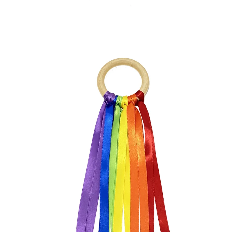 Treeyeear-Cinta de madera de Arco Iris para niños pequeños, juguete sensorial Montessori para niños de 1 a 3 años