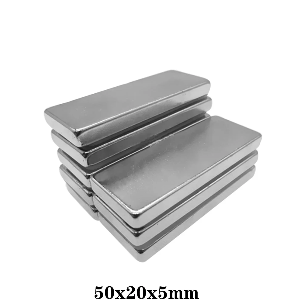 1/2/5/10/15PCS 50x20x5 Powerful Quadrate Magnets 50mmX20mm Neodymium Magnet 50x20x5mm Strong NdFeB Permanent Magnetic 50*20*5 mm