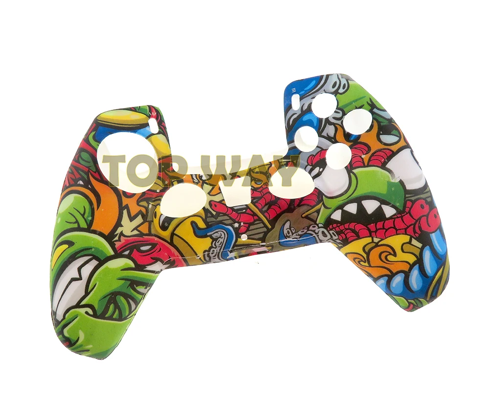 50PCS Water Transfer การพิมพ์ซิลิโคนผิวสำหรับ PlayStation5 PS5 Controller สำหรับ DualSense Gamepad ฝาครอบ