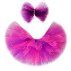 Hot Pink Purple Girls Tutu Skirt with Bow Toddler Baby Girl Fluffy Dance Shoot Prop Tutus Costume for Kids Birthday Party Skirts