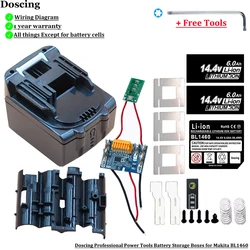 BL1430 Li-ion Battery Case PCB Charging Protection Circuit Board Shell Box BL1460 For MAKITA 14.4V 3.0Ah Sticker Label House