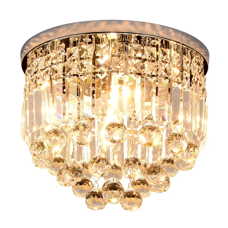 Modern Brief Ceiling Lamp for Dining Room Home Decor E14 LED Bulb Luxury Ceiling Lighting Fixture with Multiple Crystal