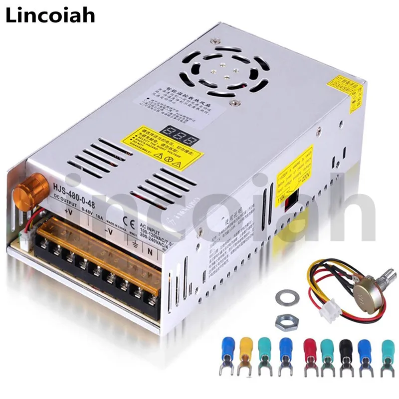 500W/480W Adjustable Switching Power Supply AC 110/220V to DC 0-24v 0-36v 0-48v Voltage Regulation Digital display SMPS For LED