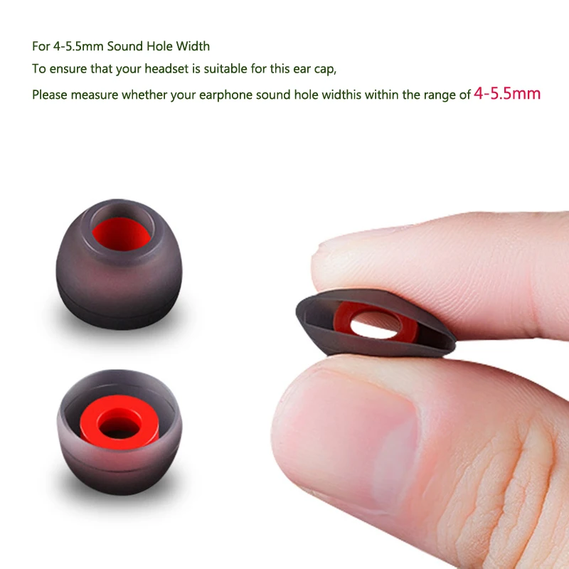 100 Pcs ซิลิโคน Eartips/หูสำหรับเฮดโฟนแบบเสียบหู4.0มม.-5.5มม.ใช้