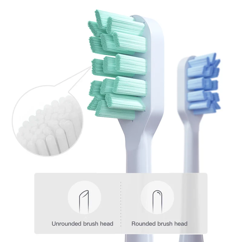 Têtes de brosse à dents de rechange pour Xiaomi T300 T500 sonique brosse à dents électrique Mijia T300 buses avec couvercle anti-poussière emballage