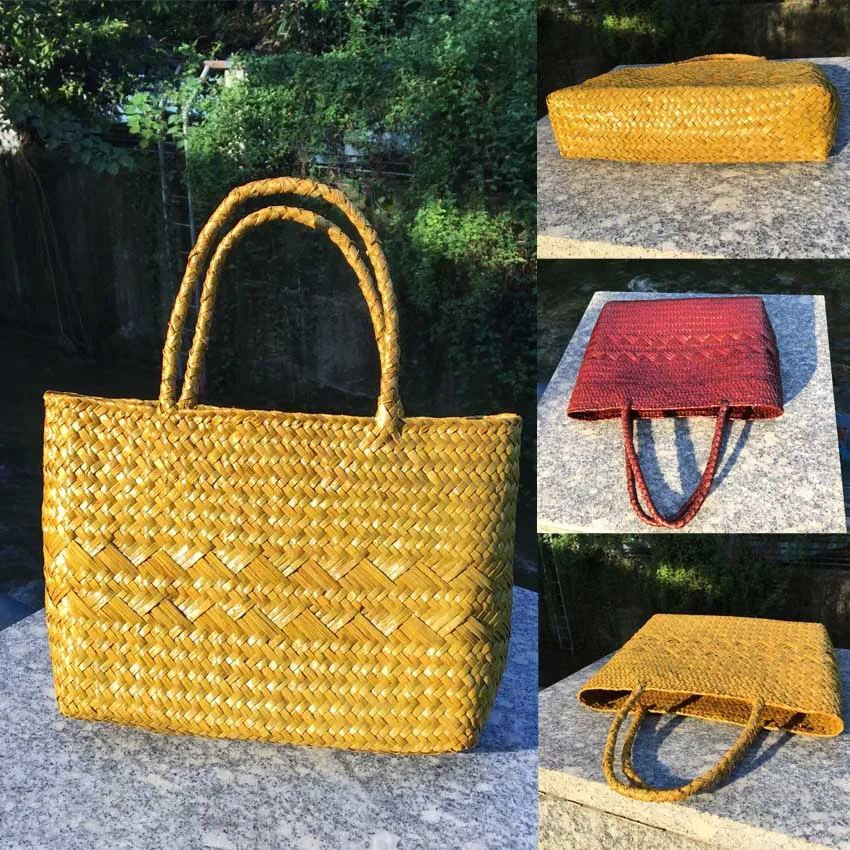 

Seaweed hand-woven package Thai version of women's European and American wind shoulder bag travel holiday beach package wholesal