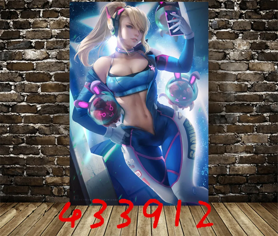 Overwatch Dva Game Poster Canvas Oil Painting Anime Poster Wall Scroll Canvas Wall Stickers Wall paper Home Decoration Painting