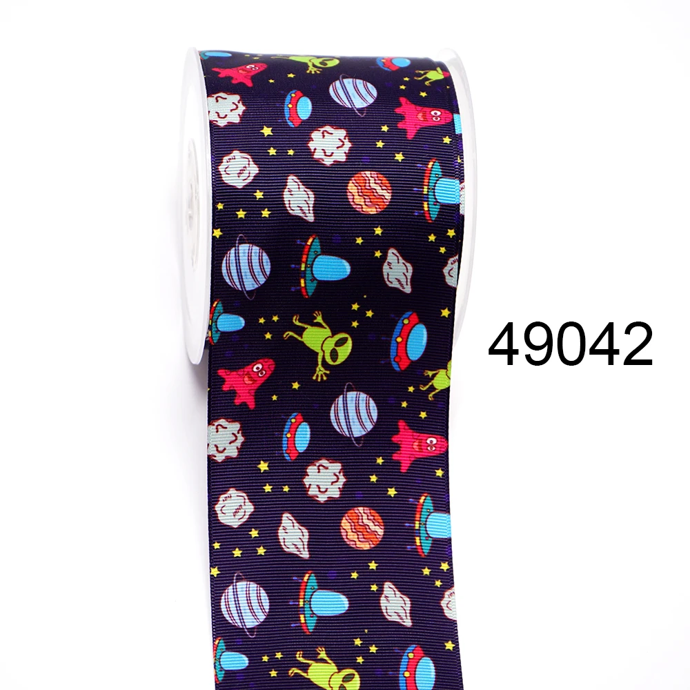 Fai da te Cartoon Aliens nastro in Grosgrain stampato per forniture artigianali accessori per cucire 5 yarde, stampo in resine planari 10 pezzi.