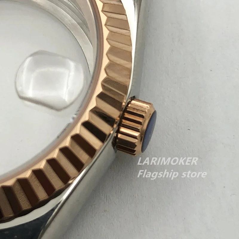 LARIMOKER 36/39MM Automatic Steel Polishing Man Gold/Rose Gold Watch Case NH35 NH36 Pearl2813 8215 PT5000 See Sapphire Crystal