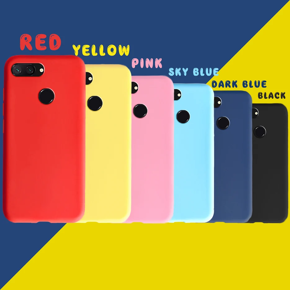 Soft Case For Xiaomi Mi 8 Lite Case Mi8 Lite Cute Candy Pure Phone Cases For Xiaomi Mi 8 Lite 8Lite Back Cover Shockproof Bumper