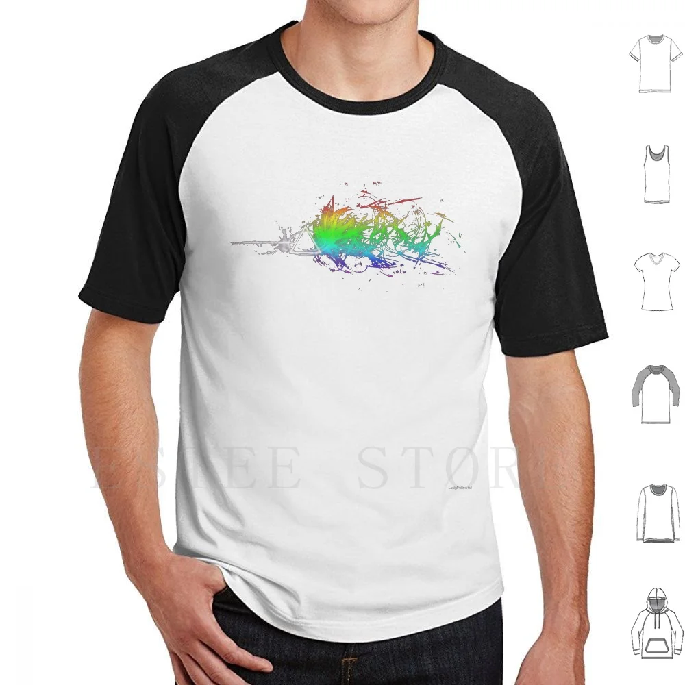 The T Shirt Cotton Men DIY Print The Moon Prism Colors Explosion Color Explosion Blue Red White Black Light Blue Yellow Orange