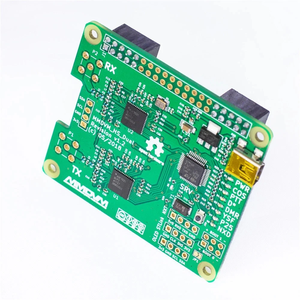 New V1.3 MMDVM_HS_Dual_Hat Duplex Hotspot board +2pcs Antenna Support P25 DMR YSF NXDN For Raspberry pi